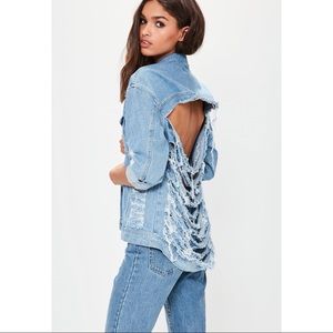 missguided ripped denim jacket